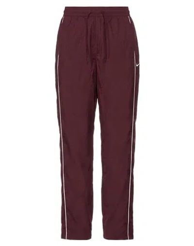 Nike Woman Pants Burgundy Size S Nylon In Red