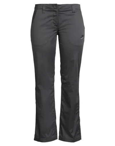 Nike Woman Pants Charcoal Size 12 Cotton, Elastane In Black