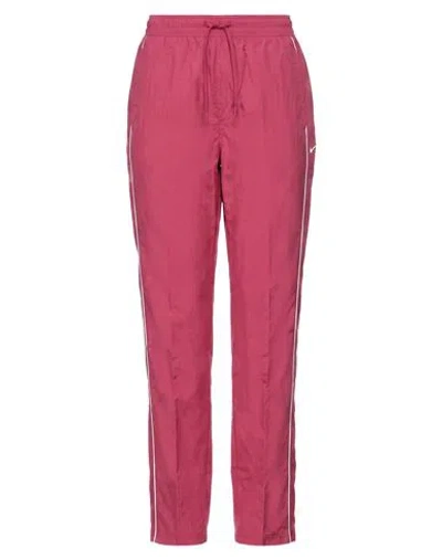 Nike Woman Pants Magenta Size S Nylon In Burgundy