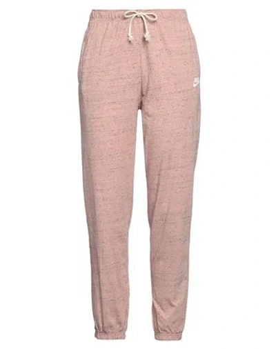 Nike Woman Pants Pastel Pink Size L Cotton, Polyester