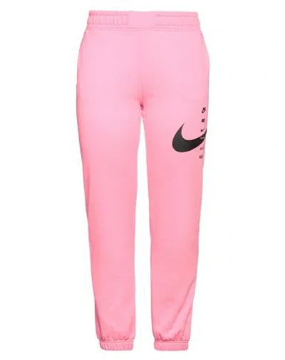 Nike Woman Pants Pink Size L Polyester, Cotton