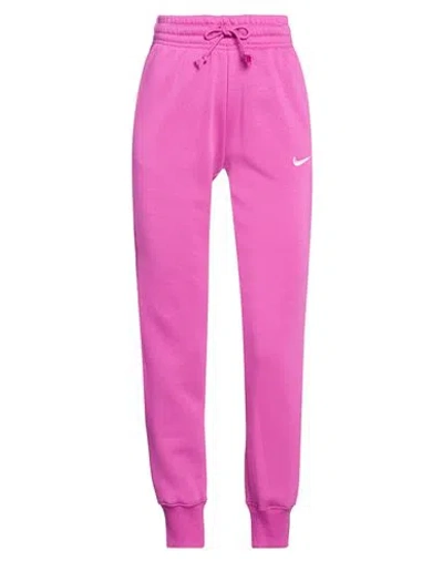 Nike Woman Pants Purple Size Xxs Cotton, Polyester In Black
