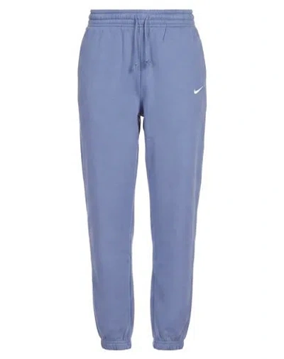 Nike Woman Pants Slate Blue Size Xl Cotton, Polyester