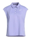 Nike Woman Polo Shirt Light Purple Size M Polyester, Elastane
