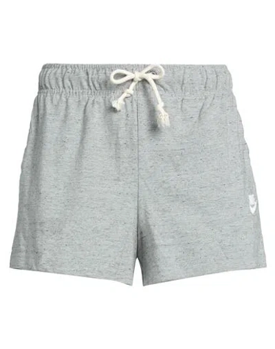 Nike Woman Shorts & Bermuda Shorts Grey Size L Cotton, Polyester