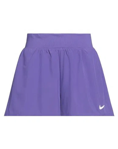 Nike Woman Shorts & Bermuda Shorts Purple Size L Polyester, Elastane