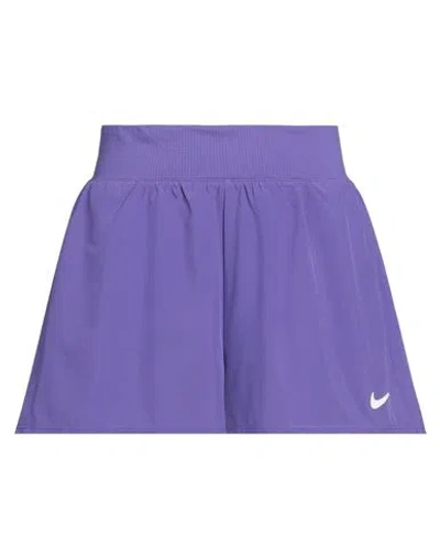Nike Woman Shorts & Bermuda Shorts Purple Size L Polyester, Elastane In Purple