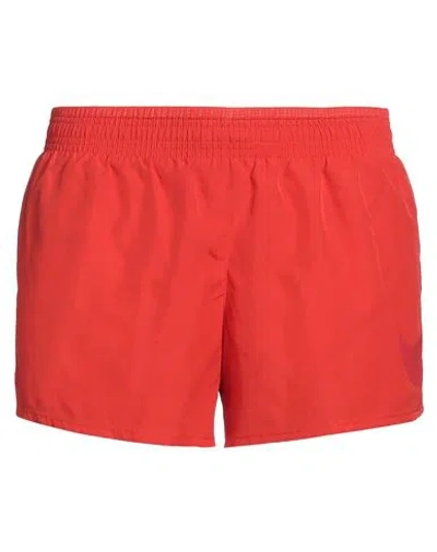 Nike Woman Shorts & Bermuda Shorts Red Size M Polyester In Orange