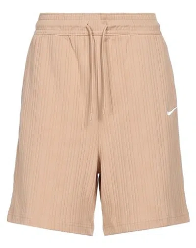 Nike Woman Shorts & Bermuda Shorts Sand Size Xl Cotton, Elastane In Neutral