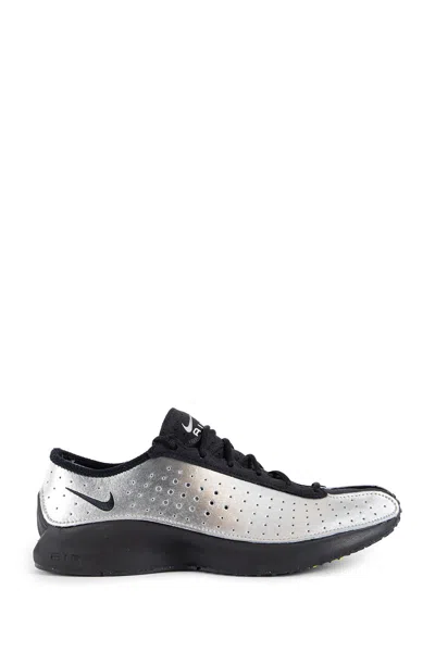 Nike Air Superfly Suede And Perforated Metallic Leather Sneakers In Silver
