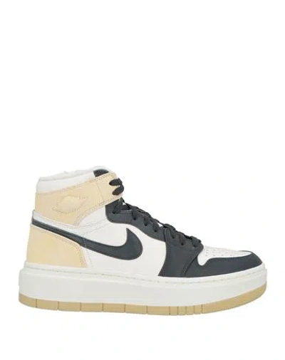 Nike Womens Gold Grey Sail Air Jordan 1 Panelled Leather High-top Trainers In Multi-coloured
