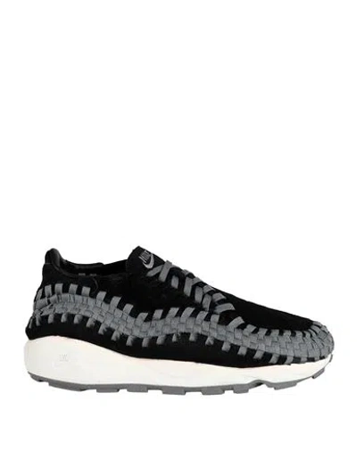 NIKE NIKE WOMAN SNEAKERS BLACK SIZE 5.5 LEATHER, TEXTILE FIBERS