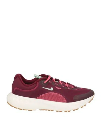 Nike Woman Sneakers Burgundy Size 7.5 Textile Fibers In Red