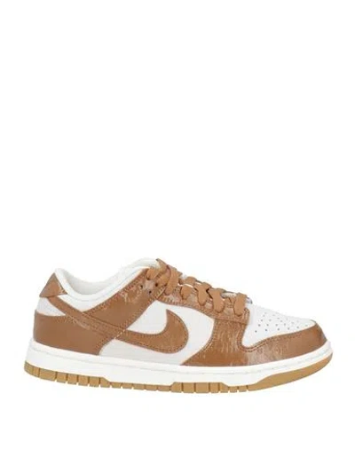 Nike Woman Sneakers Camel Size 6 Leather In Beige