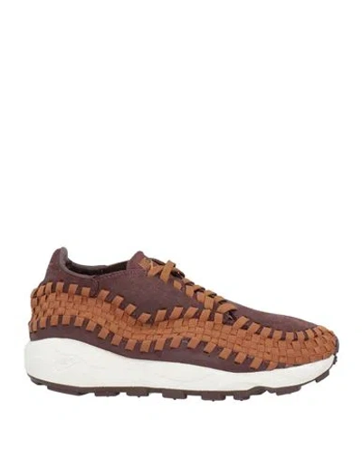 NIKE NIKE WOMAN SNEAKERS CHOCOLATE BROWN SIZE 8 LEATHER, TEXTILE FIBERS