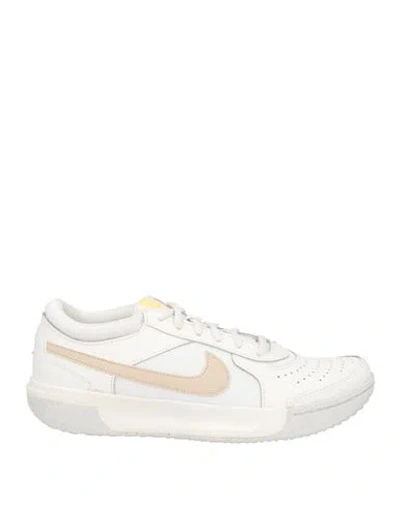 Nike Woman Sneakers Cream Size 8.5 Leather, Textile Fibers In White