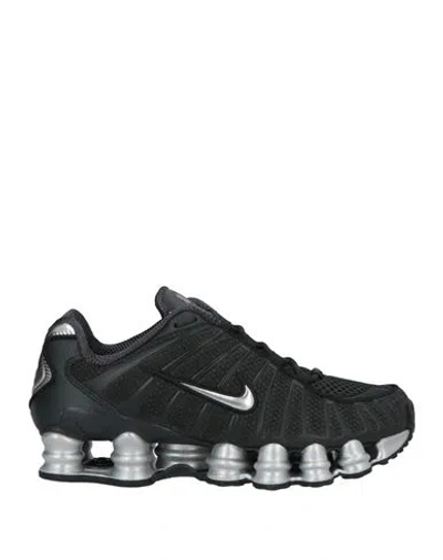 Nike Woman Sneakers Grey Size 8 Textile Fibers In Black