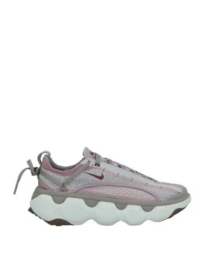 Nike Woman Sneakers Grey Size 8 Textile Fibers In Gray