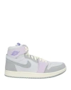 Nike Woman Sneakers Light Grey Size 12 Leather, Textile Fibers In Grey
