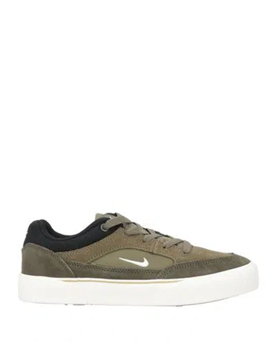 Nike Woman Sneakers Military Green Size 6.5 Leather, Textile Fibers In Multi