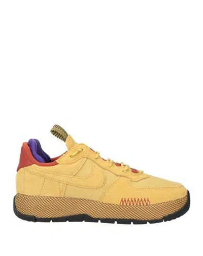 NIKE NIKE WOMAN SNEAKERS MARIGOLD SIZE 5.5 LEATHER, TEXTILE FIBERS