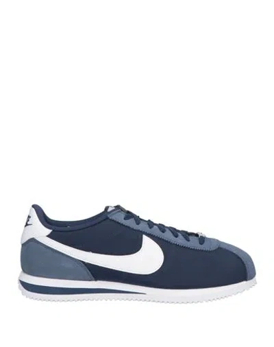 Nike Cortez Suede And Leather-trimmed Shell Sneakers In Blue