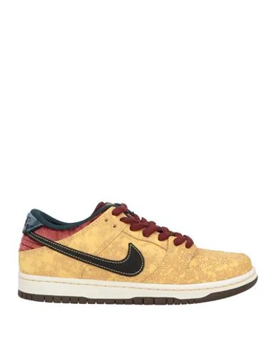 Nike Woman Sneakers Yellow Size 7 Leather, Textile Fibers In Multi