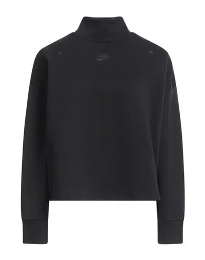 Nike Woman Sweatshirt Black Size S Cotton, Polyester