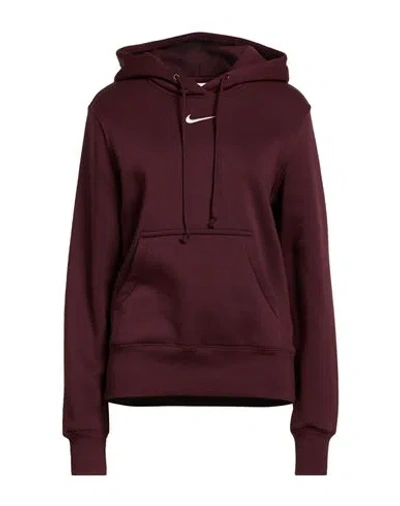 Nike Woman Sweatshirt Burgundy Size Xl Cotton, Polyester In Red