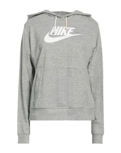 Nike Woman Sweatshirt Light Grey Size M Cotton, Polyester