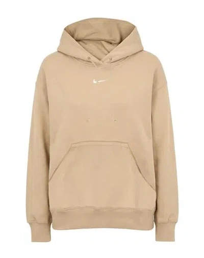 Nike Woman Sweatshirt Sand Size Xl Cotton, Polyester In Nude