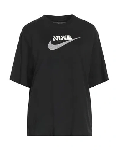 Nike Woman T-shirt Black Size L Cotton
