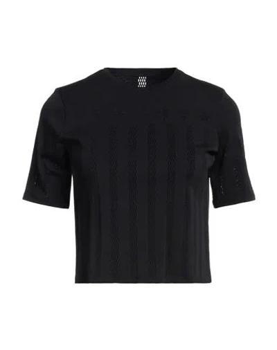 Nike Woman T-shirt Black Size L Nylon, Polyester, Elastane