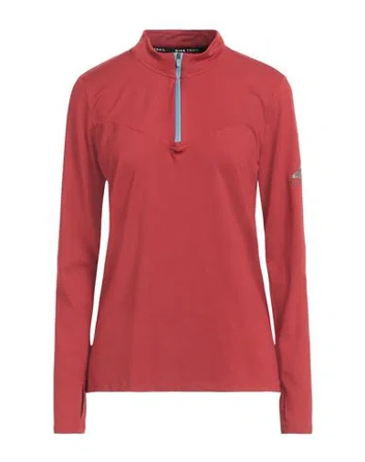 Nike Woman T-shirt Brick Red Size M Polyester, Elastane