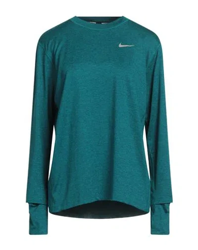 Nike Woman T-shirt Deep Jade Size M Polyester, Elastane In Green
