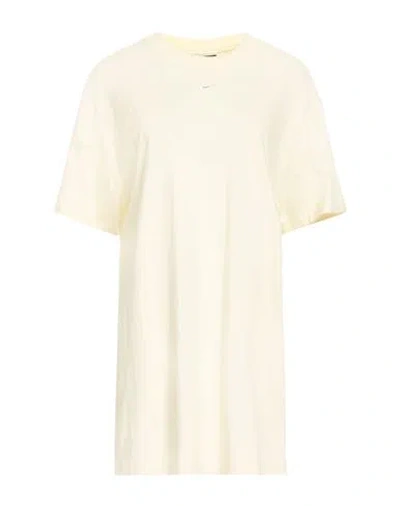 Nike Woman T-shirt Ivory Size L Cotton In White
