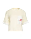Nike Woman T-shirt Light Yellow Size L Cotton