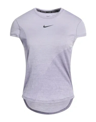 Nike Woman T-shirt Lilac Size L Polyamide, Wool, Nylon In Purple