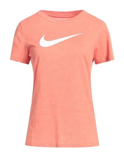 Nike Woman T-shirt Salmon Pink Size Xl Cotton, Polyester
