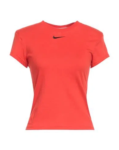Nike Woman T-shirt Tomato Red Size L Cotton
