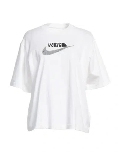 Nike Woman T-shirt White Size L Cotton