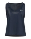 Nike Woman Tank Top Midnight Blue Size L Polyester, Elastane