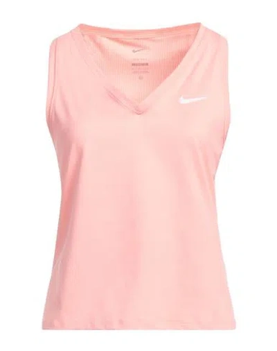 Nike Woman Tank Top Pink Size Xs Polyester, Elastane
