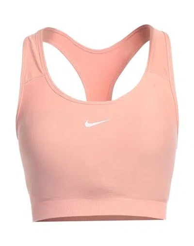 Nike Woman Top Salmon Pink Size L Nylon, Elastane