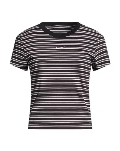 Nike Woman T-shirt Black Size M Modal, Cotton, Elastane In Multi