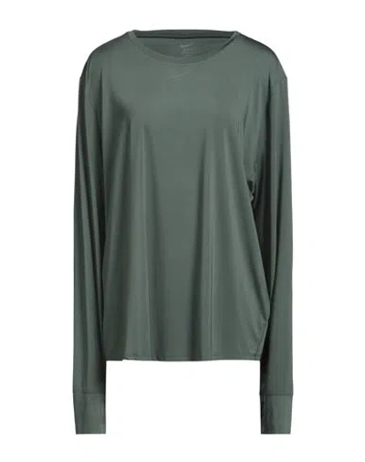 Nike Woman T-shirt Military Green Size Xxl Polyester, Elastane In Multi