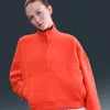 Nike Women's 24.7 Impossiblysoft Dri-fit Oversized 1/2-zip Top In Orange