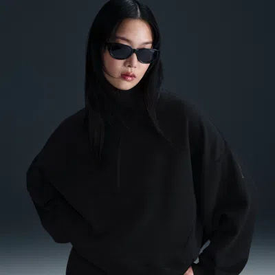 Nike Women's 24.7 Impossiblysoft Dri-fit Oversized 1/2-zip Top In Black
