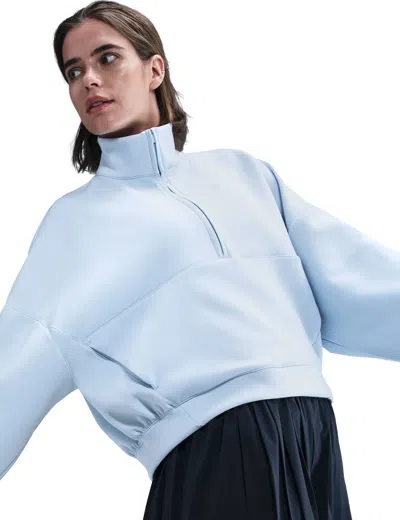 Nike Women's 24.7 Impossiblysoft Dri-fit Oversized 1/2-zip Top In Blue