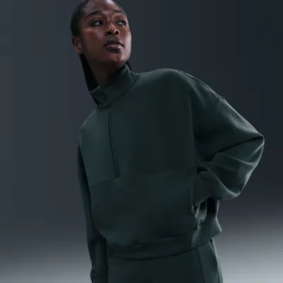 Nike Women's 24.7 Impossiblysoft Dri-fit Oversized 1/2-zip Top In Green